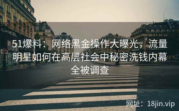 51爆料：网络黑金操作大曝光，流量明星如何在高层社会中秘密洗钱内幕全被调查